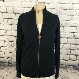 Anne Klein Black Zipper Sweater